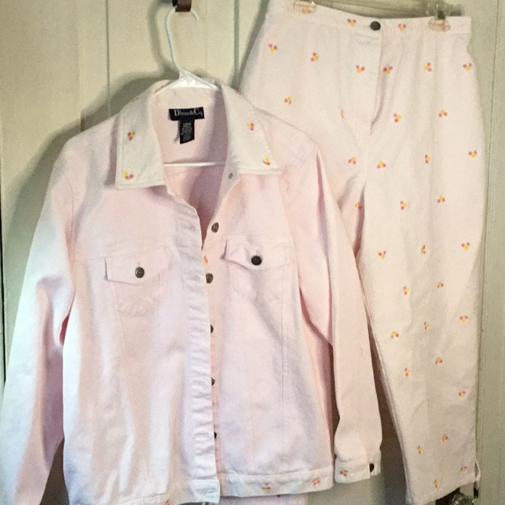 Denim and Co two piece set Large